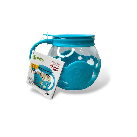 Ecolution Micro-Pop Microwave Popcorn Popper With Handle 1.5 Qt Turquoise - Picture 6 of 6